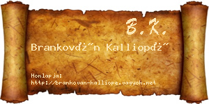 Brankován Kalliopé névjegykártya